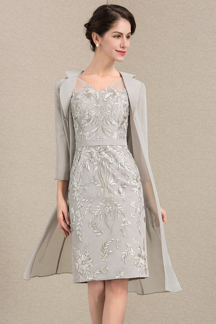 Robe Fourreau Élégance Grise