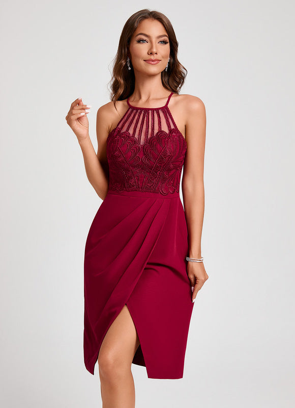 Robe Fourreau Vaporeuse Marine - gallery 5