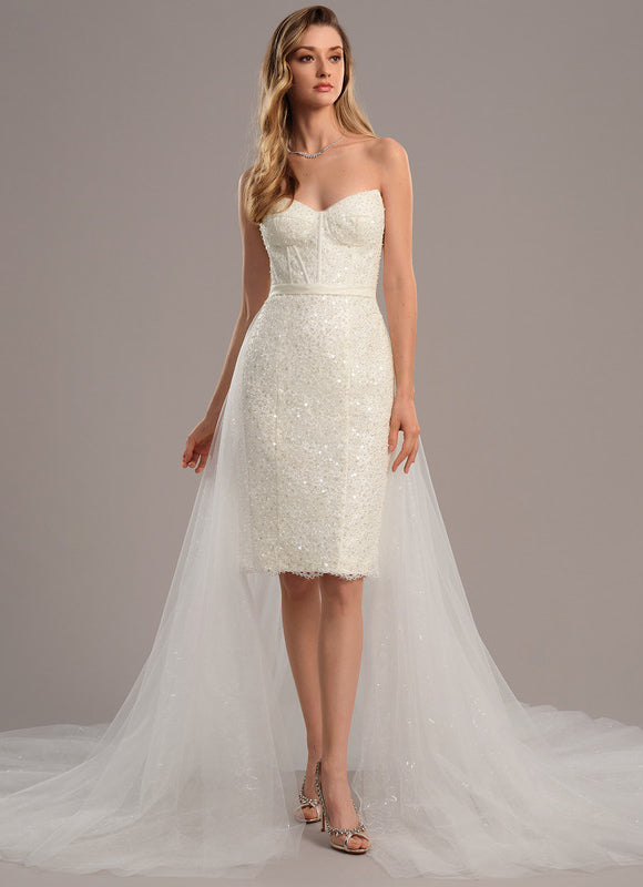 Robe Mariee Fourreau Soie - gallery 2