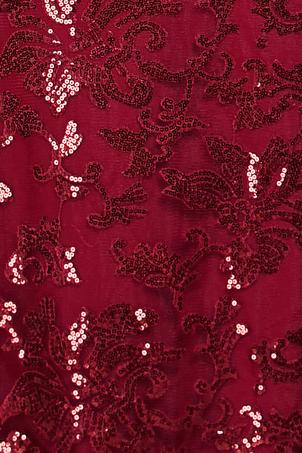 Robe Fourreau Bordeaux Glamour - gallery 2