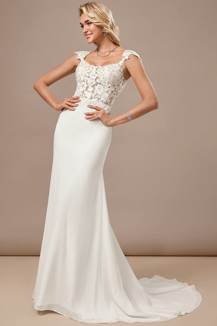 Robe Mariee Fourreau Dentelle