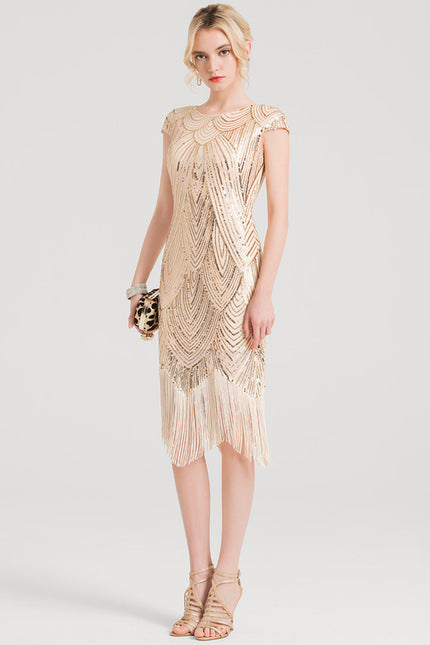 Robe Fourreau Paillette Art Déco - gallery 2