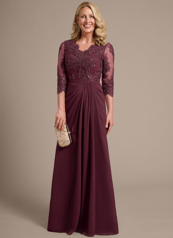 Robe Fourreau Longue Bordeaux Élégante