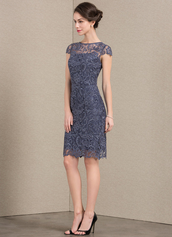 Robe Fourreau Dentelle Marine Chic - gallery 3