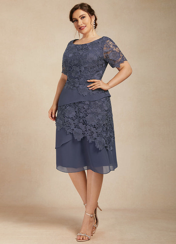 Robe Fourreau Dentelle Charbon - gallery 9