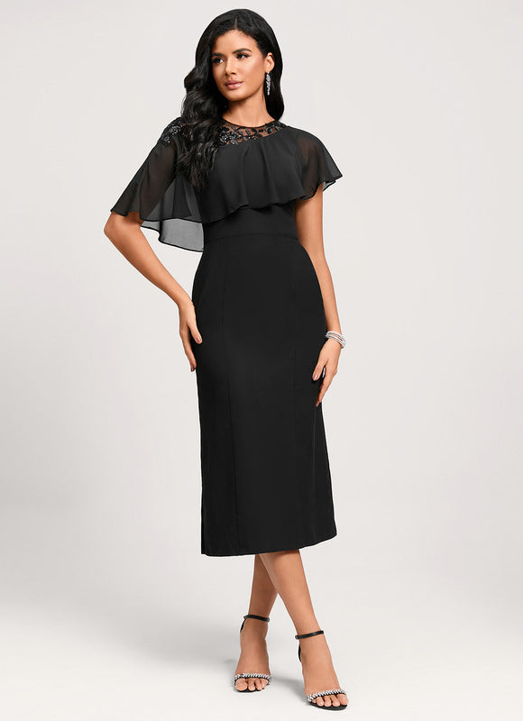 Robe Fourreau Noire Élégante - gallery 2