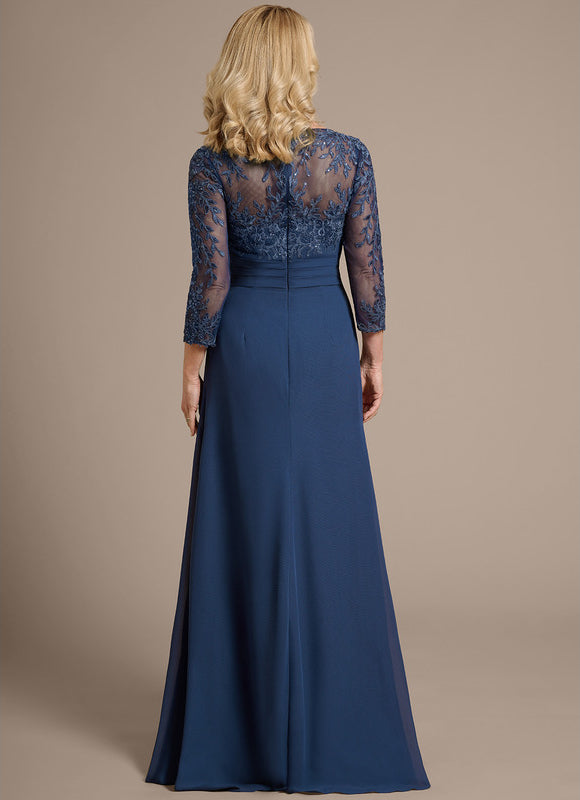 Robe Fourreau Élégante Marine - gallery 4