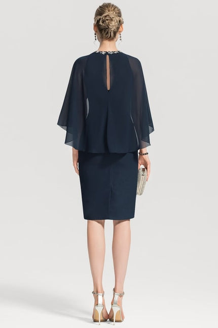 Robe Fourreau Velours Nocturne - gallery 1