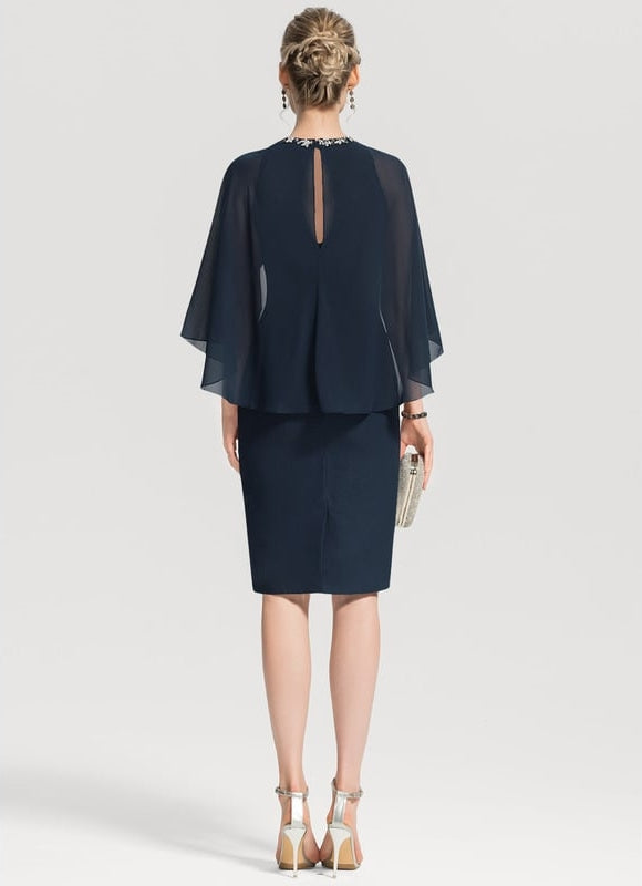 Robe Fourreau Velours Nocturne - gallery 1