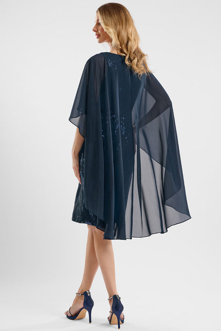 Robe Fourreau En Mousseline Fluide - gallery 4