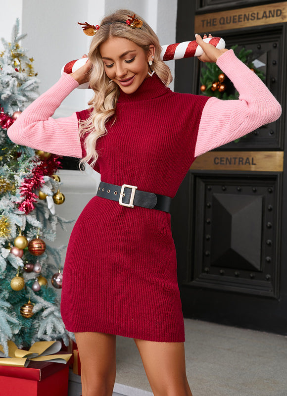 Robe Fourreau Tricot Bicolore