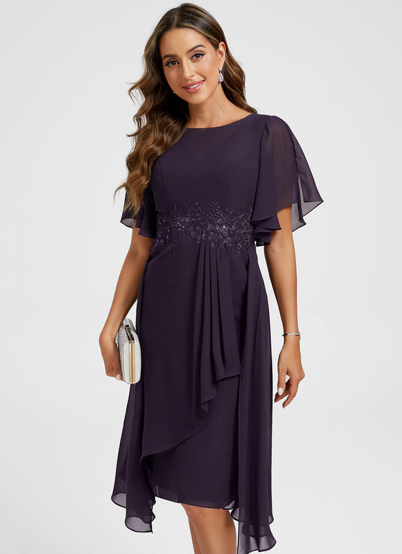 Robe Fourreau Fluide Violette - gallery 3