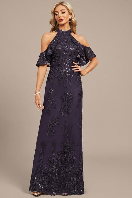 Robe Fourreau Pailletée Violette - gallery 4