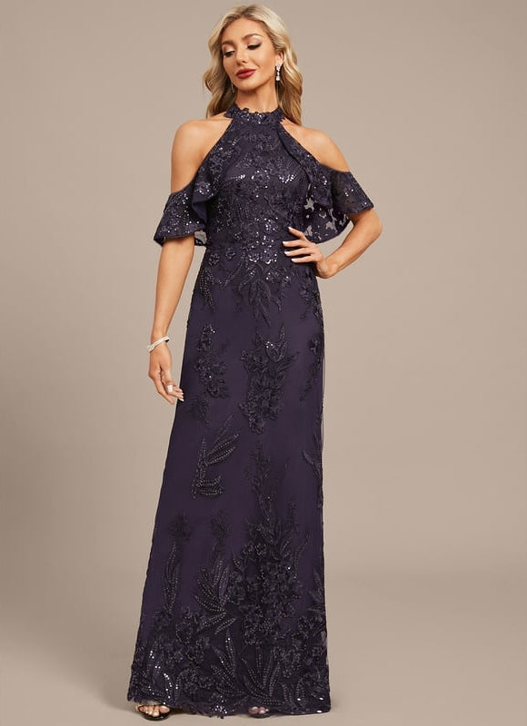Robe Fourreau Pailletée Violette - gallery 4