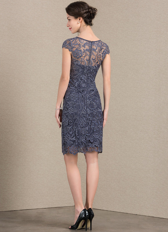 Robe Fourreau Dentelle Marine Chic - gallery 4