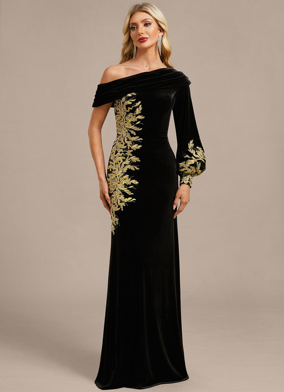 Robe Fourreau Velours Ornée