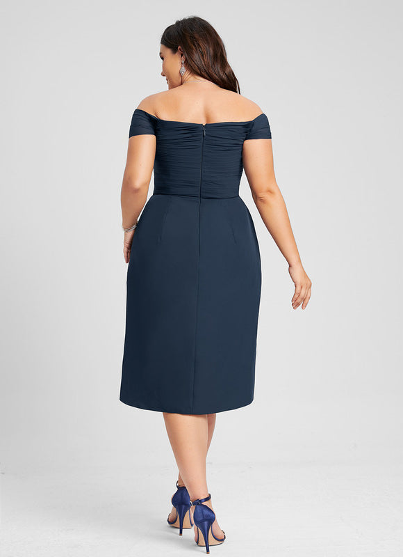 Robe Fourreau Écrue Flottante - gallery 9