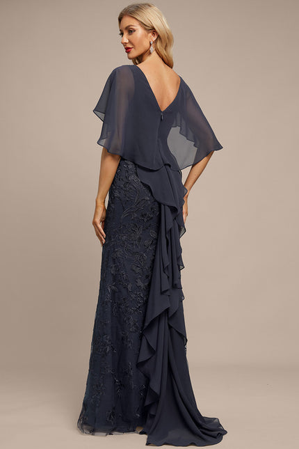 Robe Fourreau Florale Marine - gallery 1