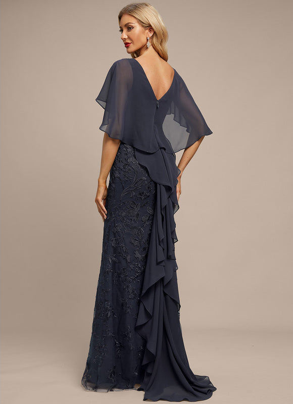Robe Fourreau Florale Marine - gallery 1