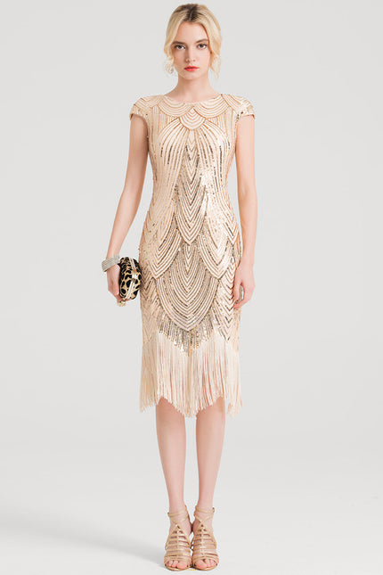 Robe Fourreau Paillette Art Déco - gallery 1