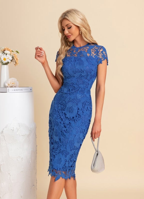 Robe Fourreau Bleu Electrique - gallery 1