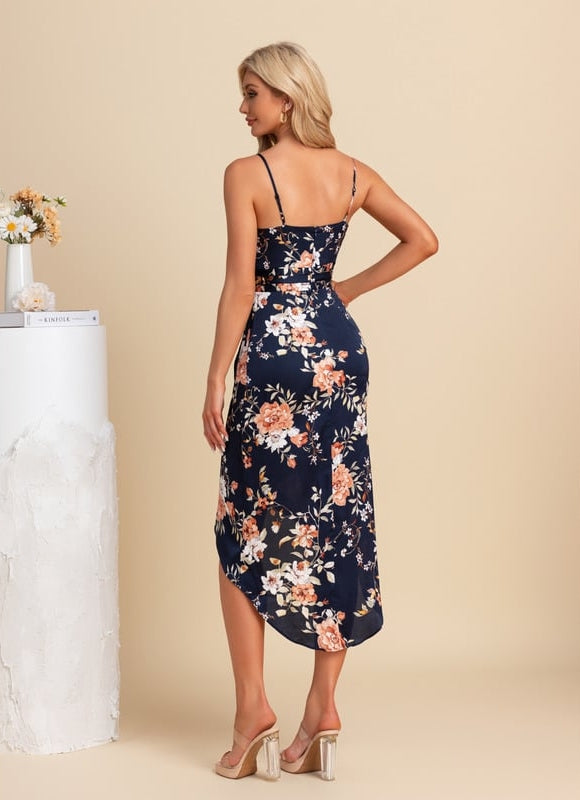 Robe Fourreau Midi Satinée Fleurie - gallery 1