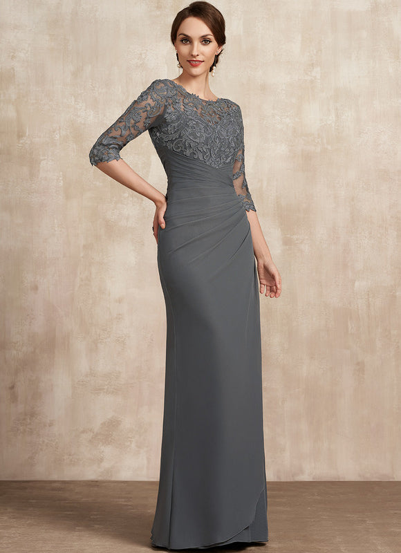 Robe Fourreau Dentelle Grise - gallery 3