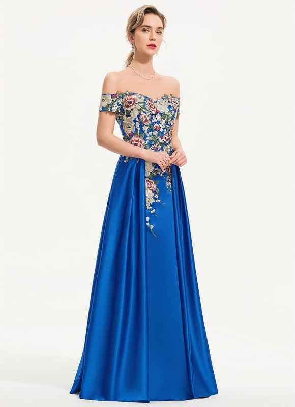 Robe Fourreau Bleu Floral - gallery 1