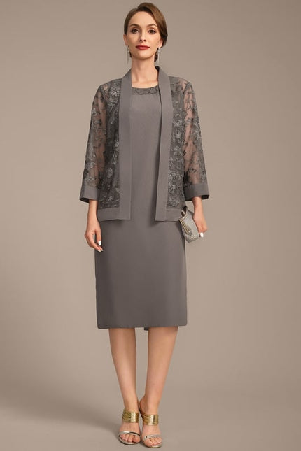 Robe Fourreau Grise Élégante