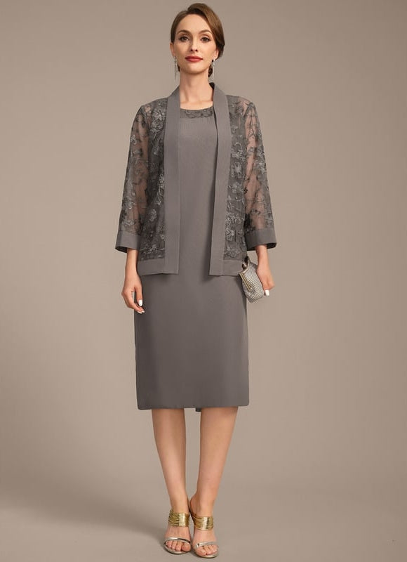 Robe Fourreau Grise Élégante