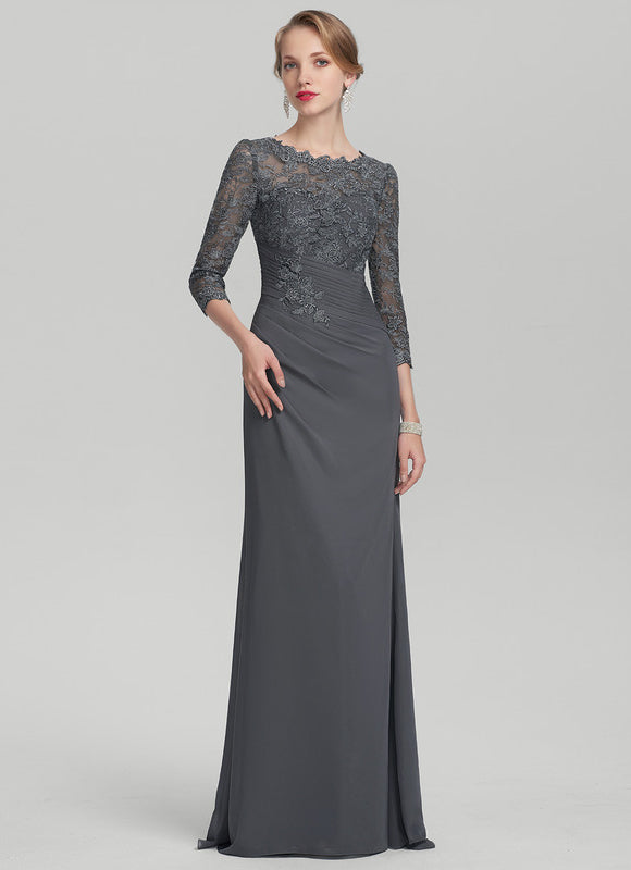 Robe Fourreau Dentelle Grise