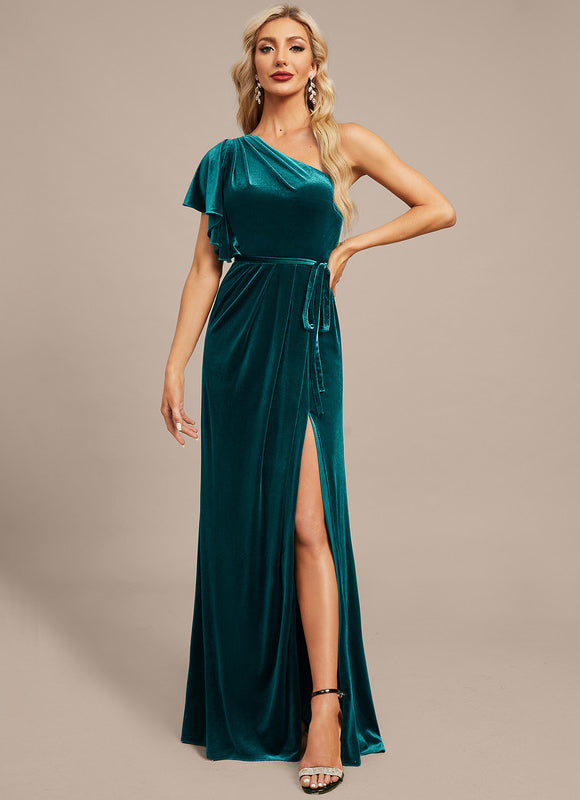 Robe Fourreau Velours Émeraude - gallery 2