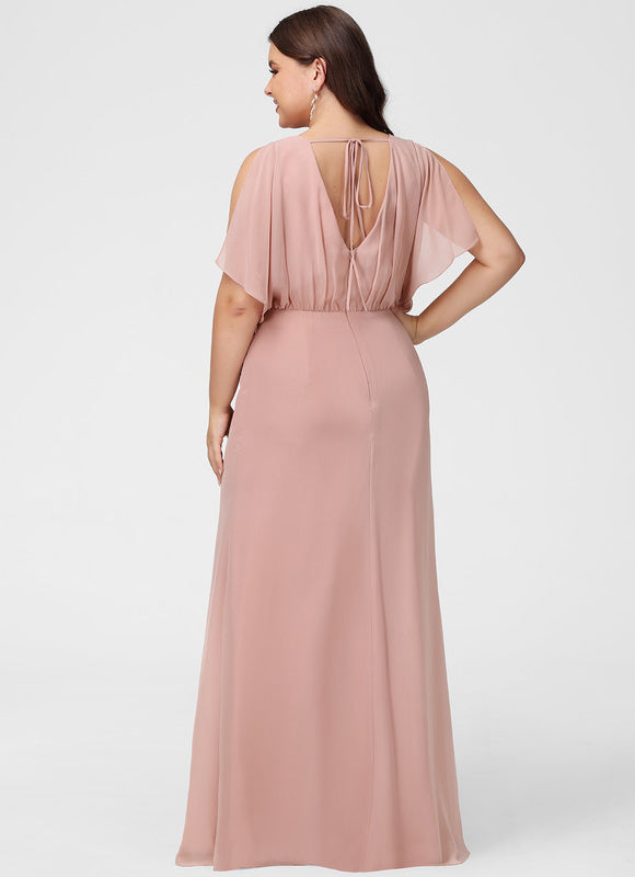 Robe Fourreau Mousseline Rose - gallery 9