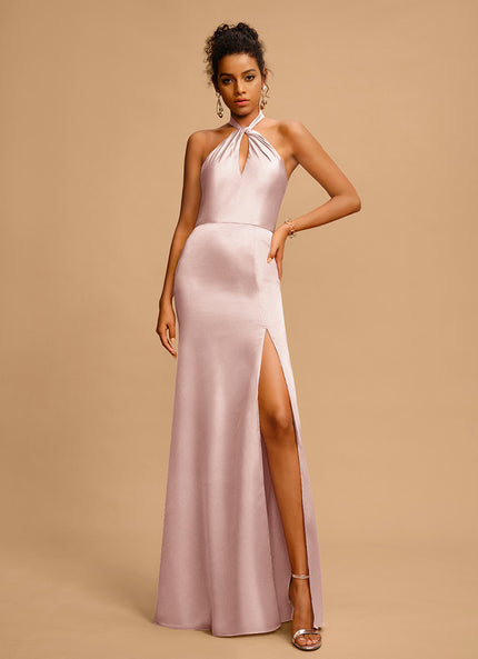 Robe Fourreau Halter Rosée