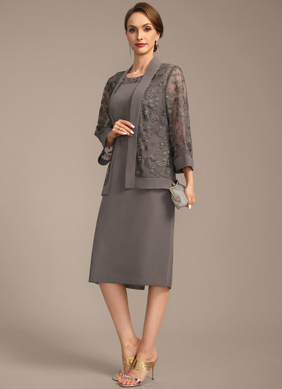 Robe Fourreau Grise Élégante - gallery 4