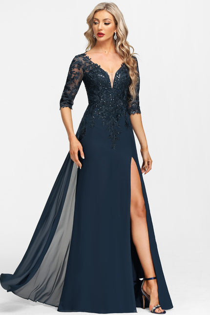 Robe Fourreau Marine Élégante - gallery 4