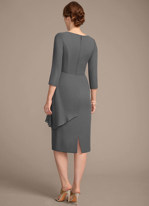 Robe Fourreau Chic Drapé Perlé - gallery 6