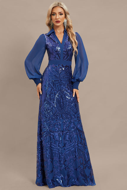 Robe Fourreau Longue Éclatante - gallery 6