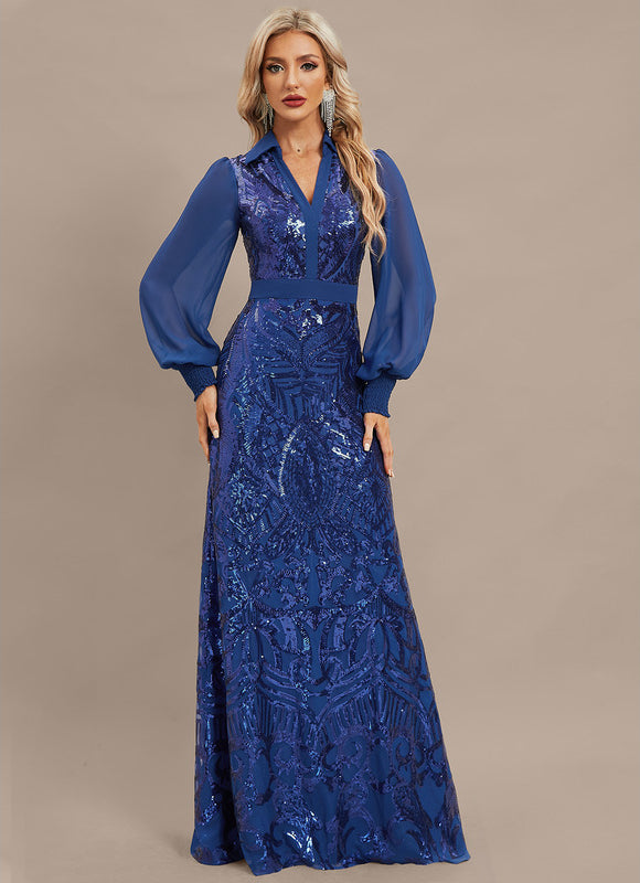 Robe Fourreau Longue Éclatante - gallery 6