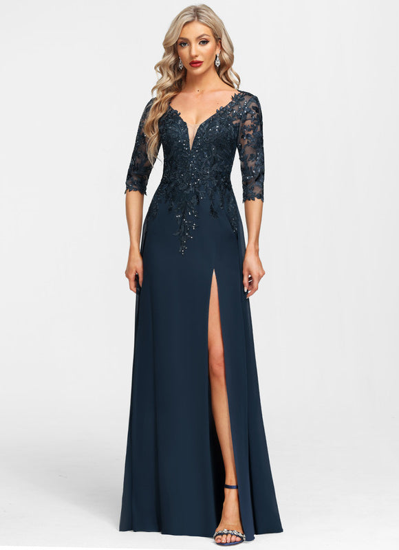 Robe Fourreau Marine Élégante - gallery 2