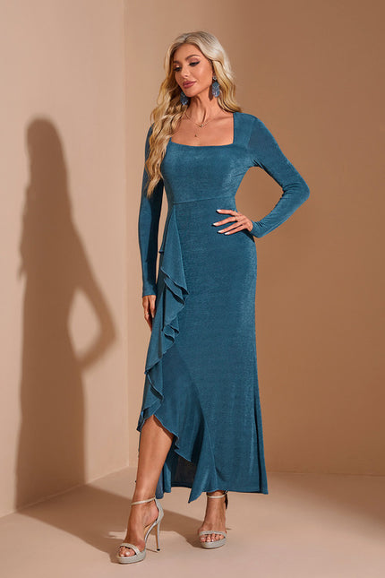 Robe Fourreau Asymétrique Émeraude - gallery 5