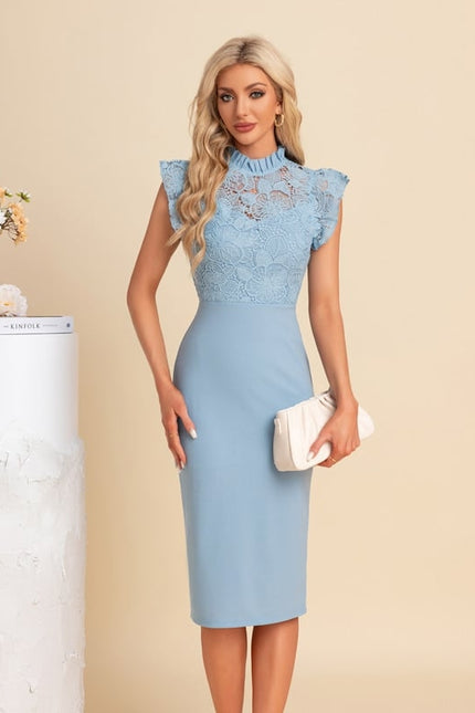 Robe Fourreau Bleu Roi - gallery 5