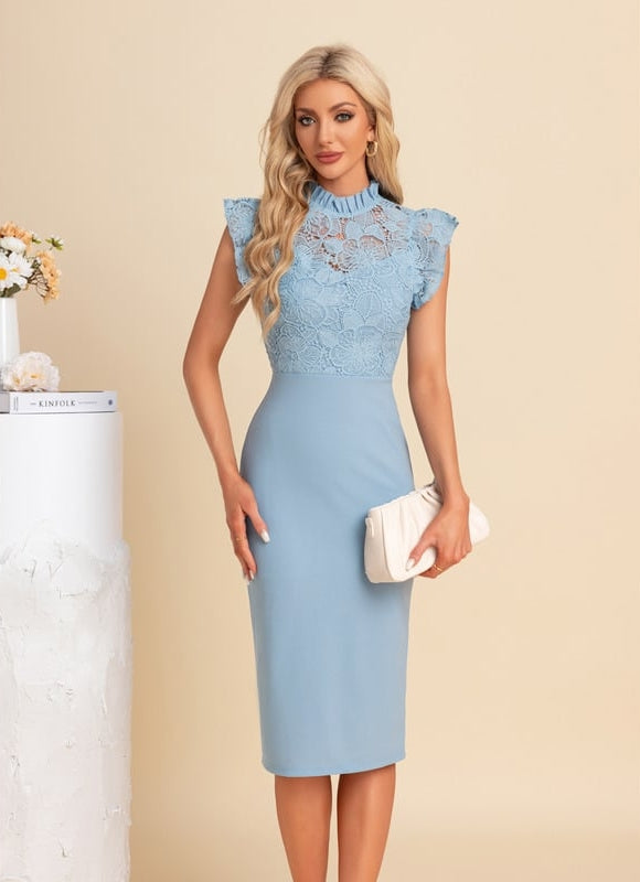 Robe Fourreau Bleu Roi - gallery 5