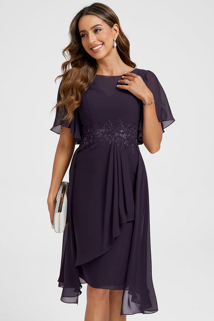 Robe Fourreau Fluide Violette - gallery 5