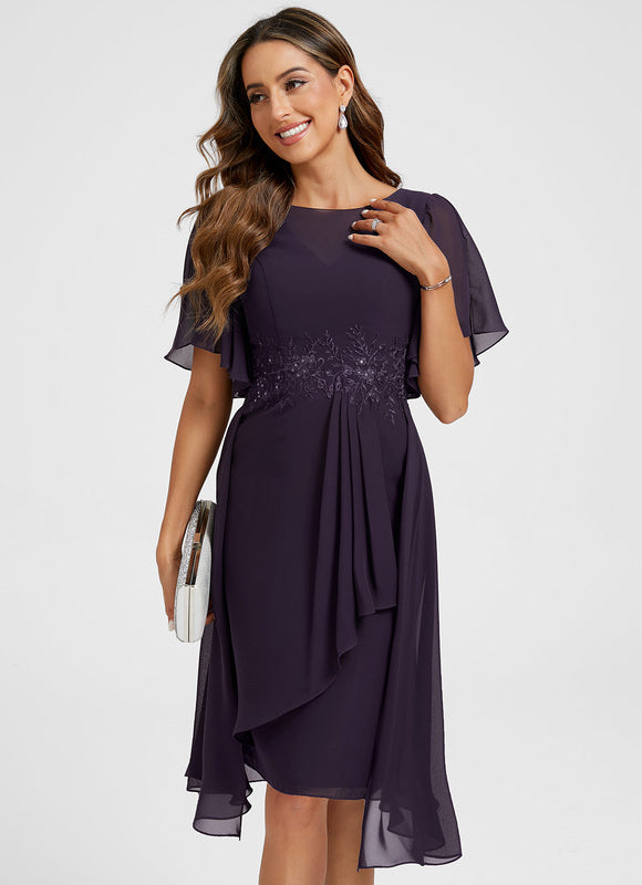 Robe Fourreau Fluide Violette - gallery 5