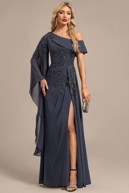 Robe Fourreau Longue Asymétrique Élégante