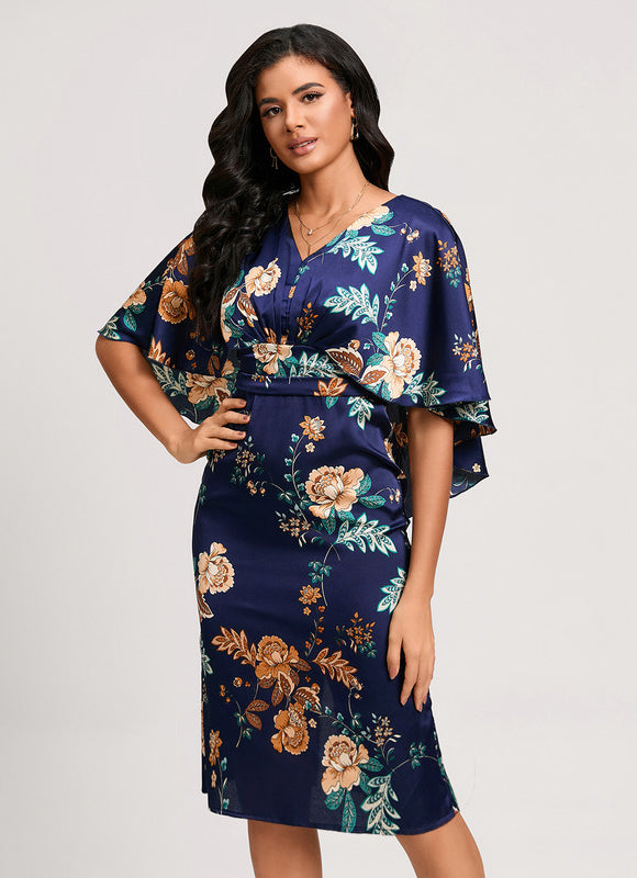 Robe Fourreau Fleur De Satin - gallery 6