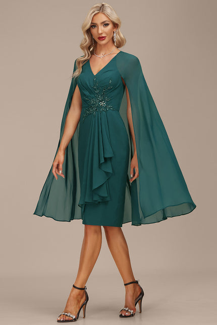 Robe Fourreau Vaporeuse Émeraude - gallery 5