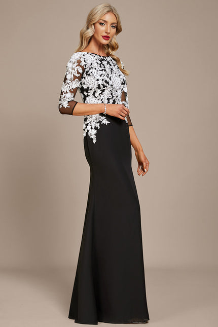 Robe Fourreau Noire Florale - gallery 3