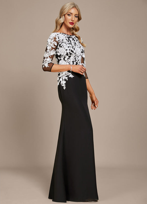 Robe Fourreau Noire Florale - gallery 3